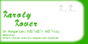 karoly kover business card