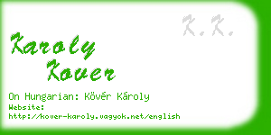 karoly kover business card